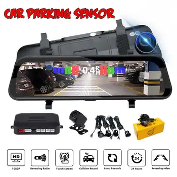 

Stream Rearview Mirror Car DVR Camera 1080P 9.35'' Car Reverse Radar Parking Sensor Blind Spot Detection System Parktronic Auto