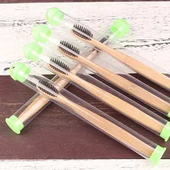 

5 Pcs/set Portable Toothbrush Fresh Breath Bamboo Adult Soft Hair Tooth Brush