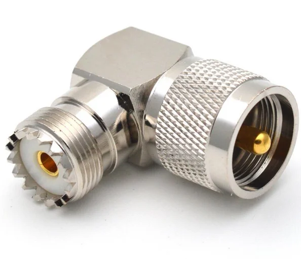 1PC UHF Male PL-259 to UHF Female SO-239 90 Degree RF Adapter