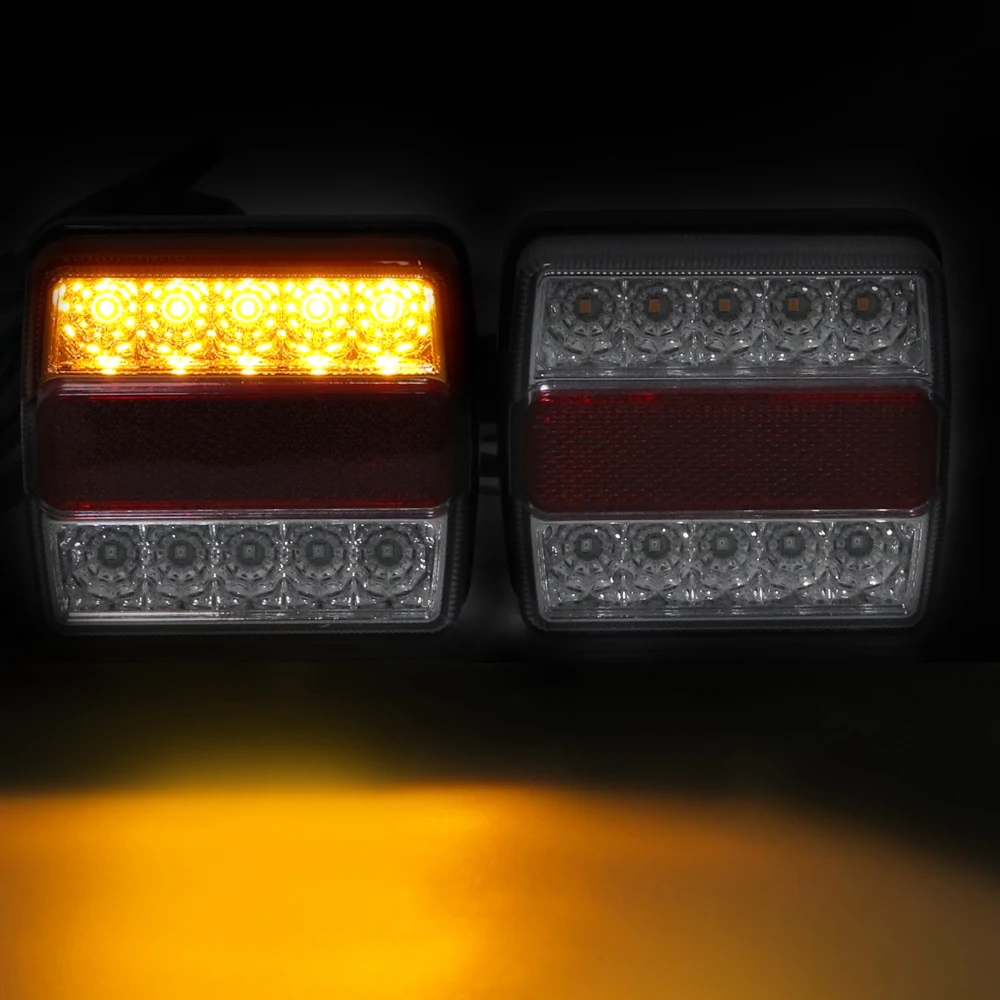 2 Piece/Set 16 LEDs Trailer Tail Light with Magnet Combination Towing Taillight Car Truck Tail Light 12V Number Plate Light