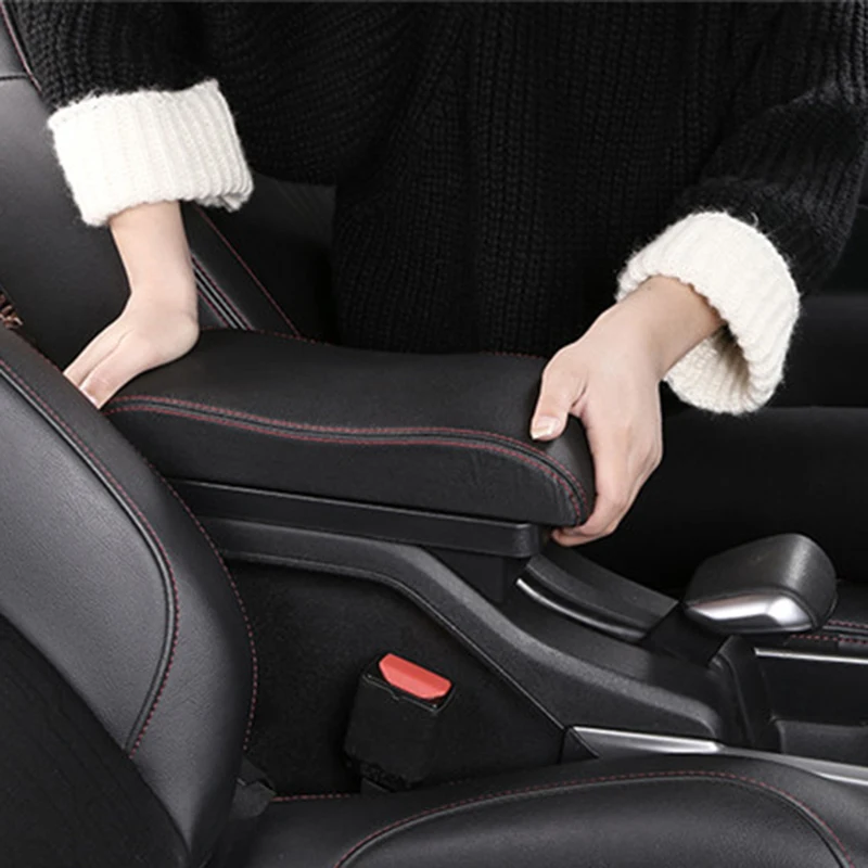 Для peugeot 2008 подлокотник коробка+ 3USB черный кожаный центр ящик для хранения модификации