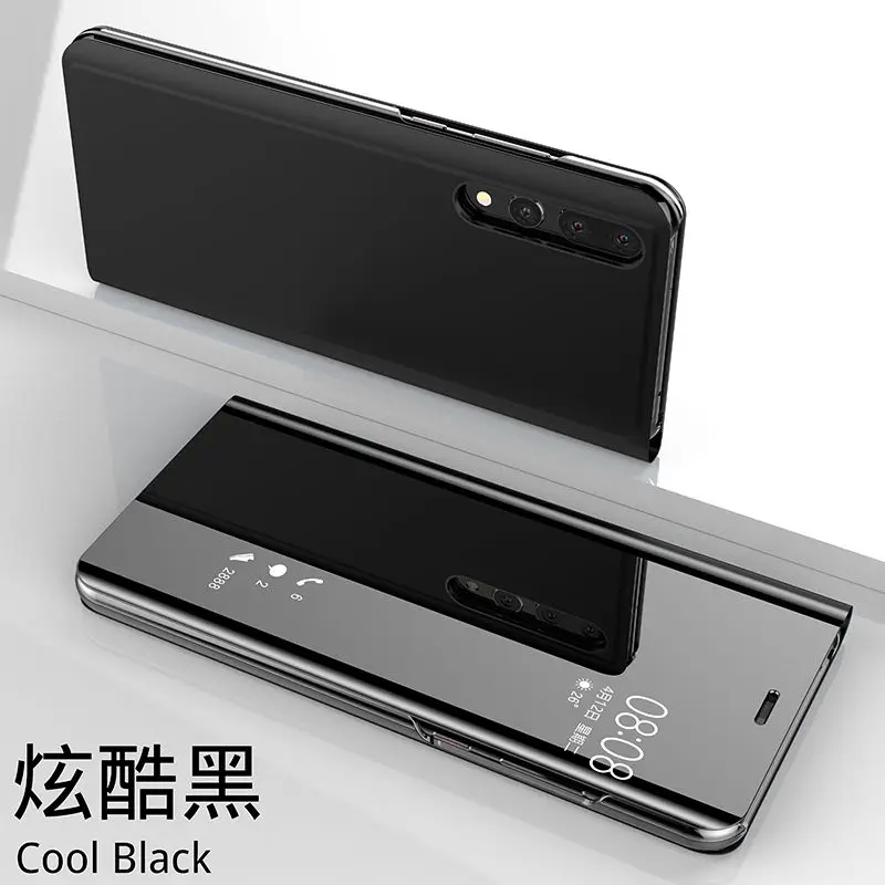 Cool black Huawei P30 Lite чехол роскошное умное Зеркало чехол для huawei nova 5T 5i pro 3e 2i 4 4e Honor 20 20 pro 10i 20i Примечание 10 P Smart - Цвет: Cool black