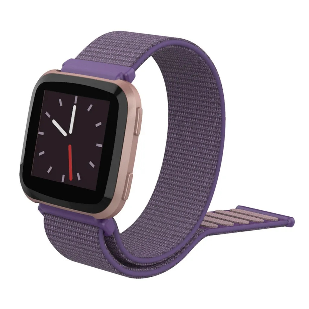 Тканые нейлоновые часы, спортивный ремешок для Fitbit Versa 2, сменный дышащий браслет с петлей на запястье, ремешок для часов