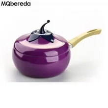 20 см прекрасный фруктовый Баклажан горшок антипригарная одна ручка кастрюли для горячего молока маленькая кастрюля для кипячения кастрюля для лапши кастрюля для индукционной плиты
