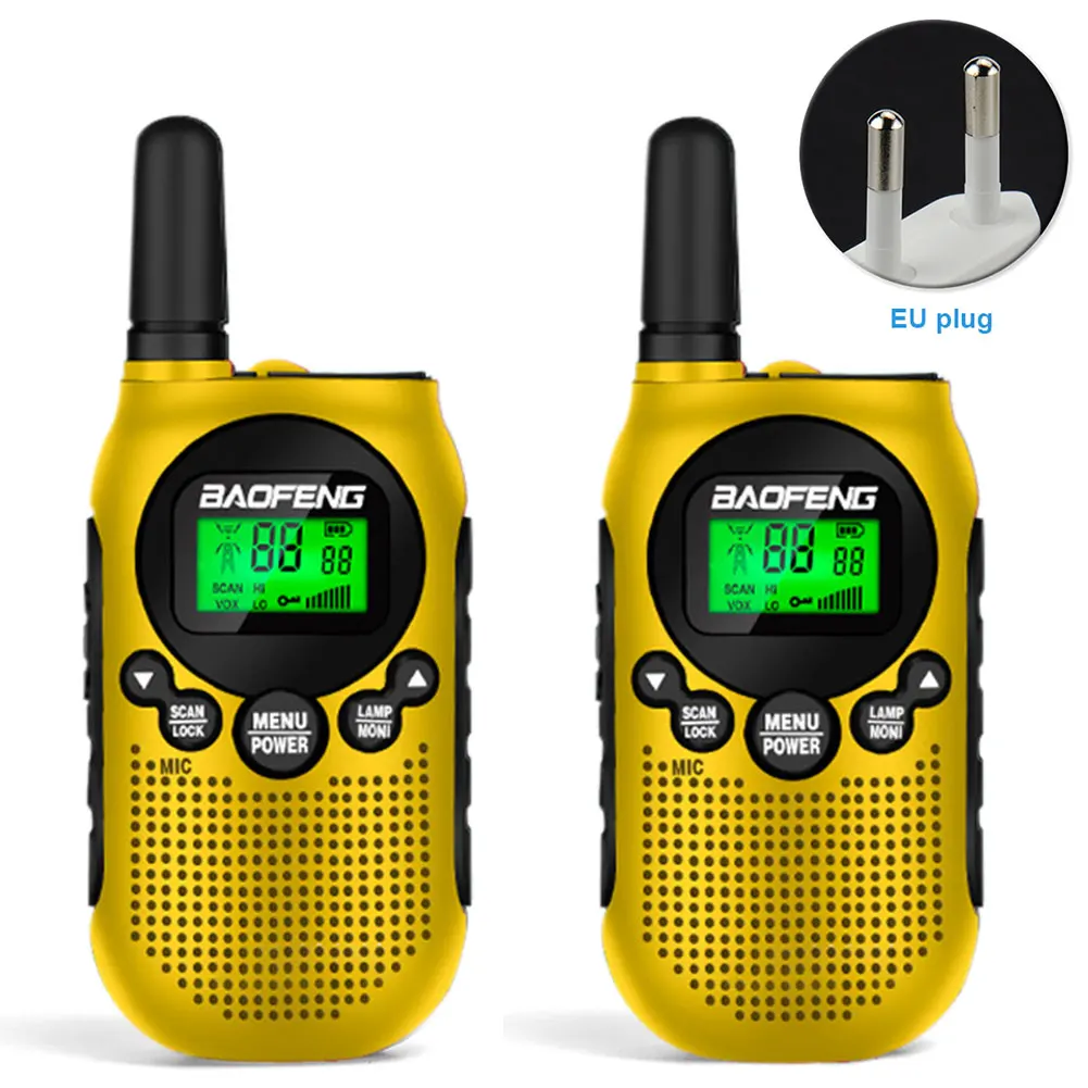 Цвет: желтый 2pcs Noise Reduction Adventures 2 Way Radio Camping Outdoor Sports Kid Walkie Talkie Ergonomic Long Distance Mini Rechargeable - Цвет: Цвет: желтый