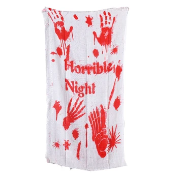 

Scene Layout Festival Restaurant Haunted House Party Decoration Kit Halloween Tablecloth Bloody Print Door Curtain Disposable