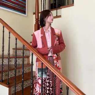 Trend Dream DT Edition, свободный крой, корейский стиль, клетчатый костюм, куртка, женская, осень, женское платье, стиль, костюм для женщин