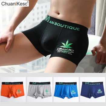 

Men's Boxer Pants Korean Cotton Personalized Printing Large Underwear Fashion Youth Sexy Sports Shorts Brand Hot