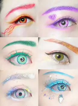 

HOTSALE Contact Lens for Color Eyes Halloween Anime Cosplay Con Women Men Eye Makeup линзы цветные ICESNOW