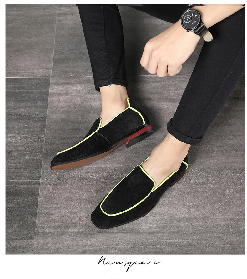 CIMIM/брендовая официальная обувь; мужские кожаные модельные туфли высокого качества на заказ; модные лоферы из флока; повседневная мужская обувь для офиса; большие размеры