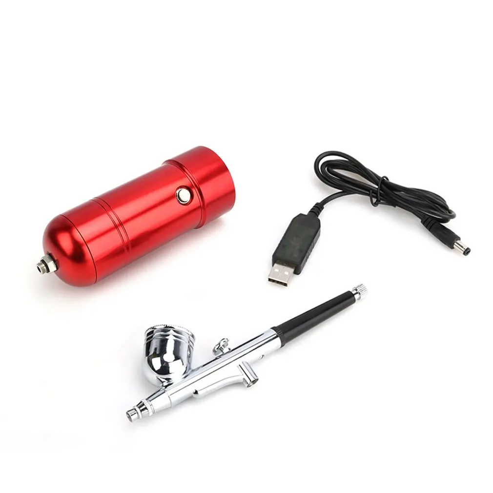 

Lightweight Mini Portable Airbrush Set Spray Pump Pen Set Air Compressor Kit for Art Painting Tattoo Cake Spray Model