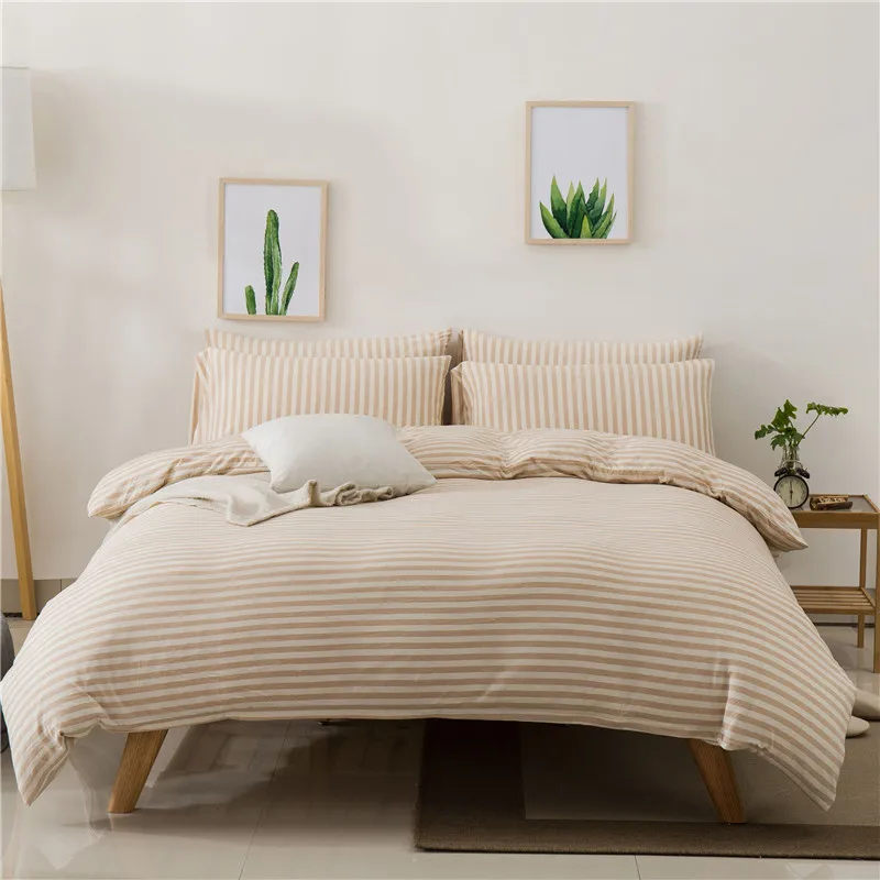 Nude Sleep Bedding Set 100 Knitted Cotton Duvet Cover Set Stripe nude-sleep-bedding-set-100-knitted-cotton-duvet-cover-set-stripe