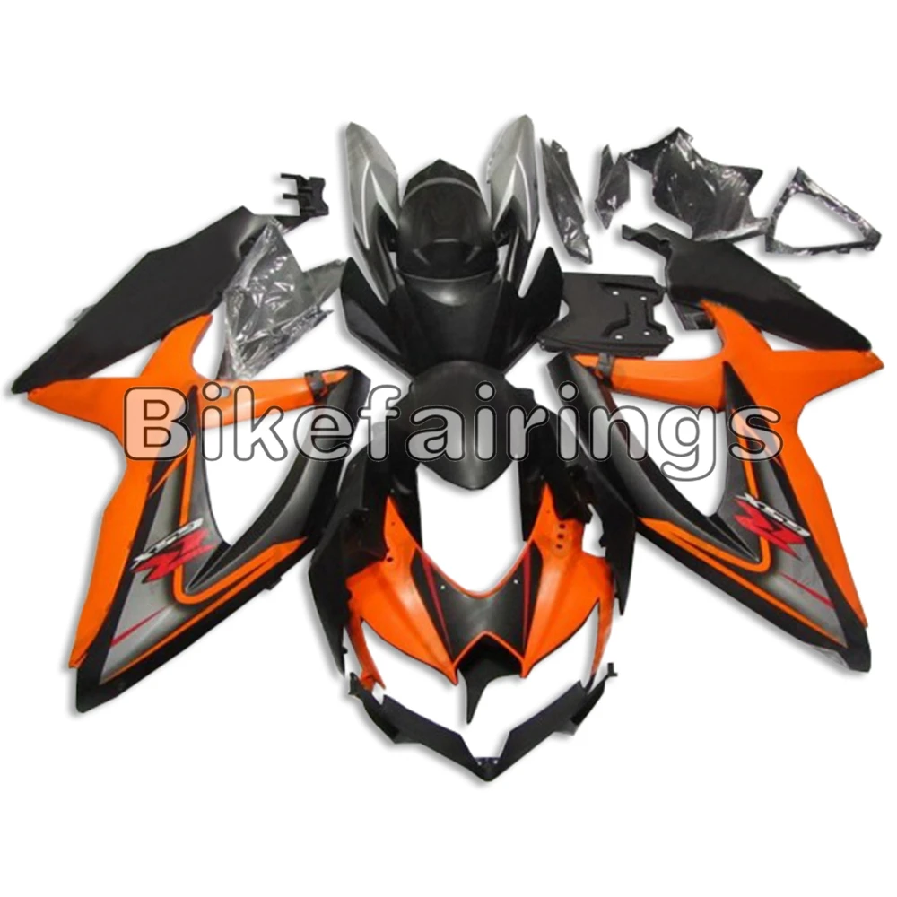 Инжектор полный обтекатель комплект для Suzuki GSXR600 GSXR750 K8 2008 2009 2010 10 ABS пластиковые мотоциклетные капоты-оранжевый черный серый
