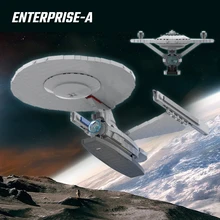 

MOC-65689 Space Movie Treks Enterprise-A NCC Buliding Block Military Spaceship Weapon Large Assembly Model Toys for Boys