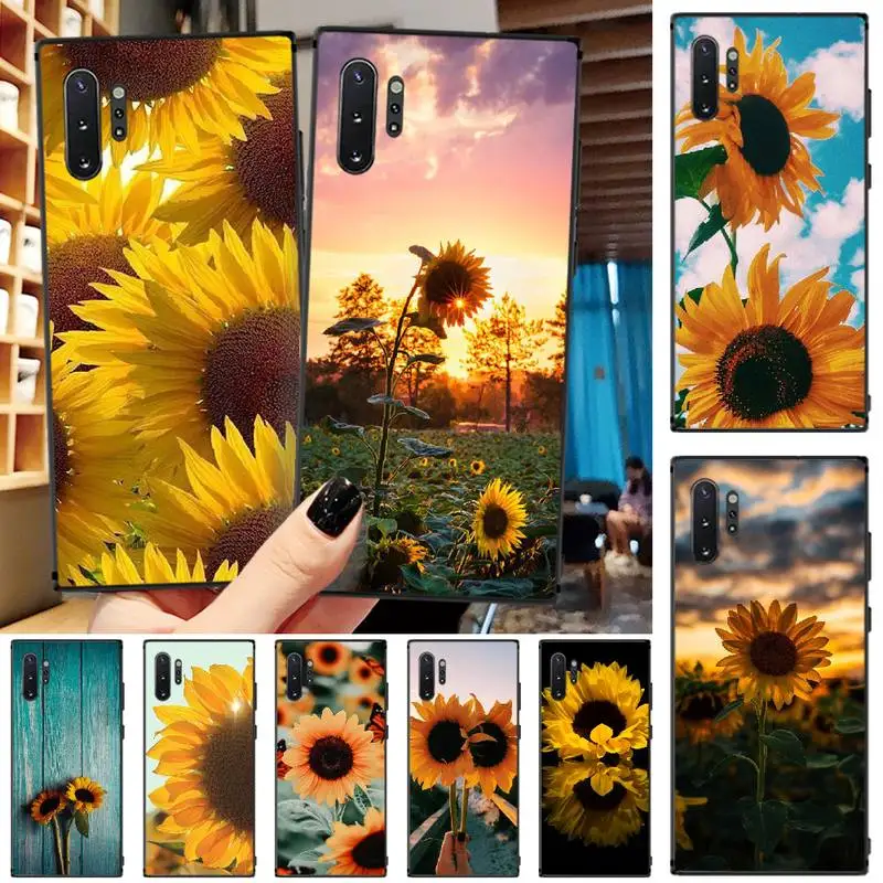 

LJHYDFCNB sunflower Bling Cute Phone Case For Samsung Note4 5 7 8 9 10 Note10 Pro M10 20 30