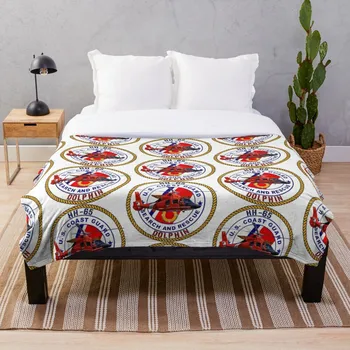 

HH 65 Dolphin USCG SAR Blanket Wool Flannel Plush Blanket Bedspread For office Sherpa Blanket Couch Quilt Cover Travel