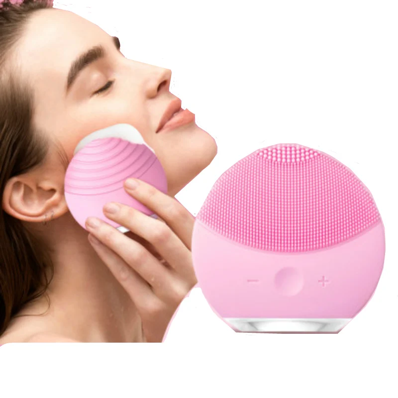

Facial Cleansing Brush Sonic Vibration Mini Face Cleaner Silicone Deep Pore Cleaning Electric Waterproof Massage Soft