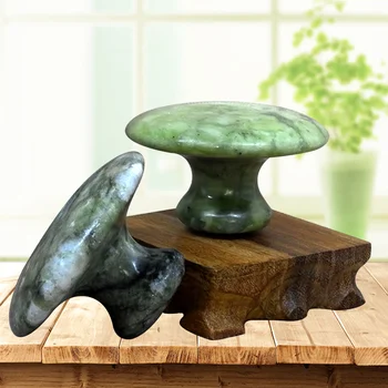 

Mushroom Natural green jade body massager hot stone SPA body slimming relieving pain relaxation back Leg Pain Relieve Relief