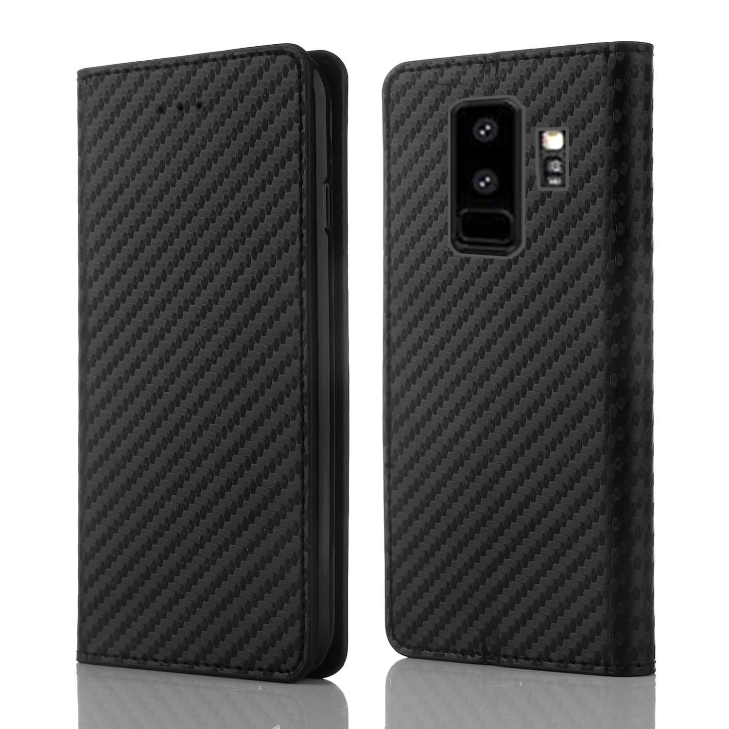 LLZ. COQUE Флип Бумажник чехол для телефона для samsung Galaxy S9 Plus S10 S10E кожаный чехол для samsung S8 S7 Edge S6 S5 нео-примечание 9 черный - Цвет: Black
