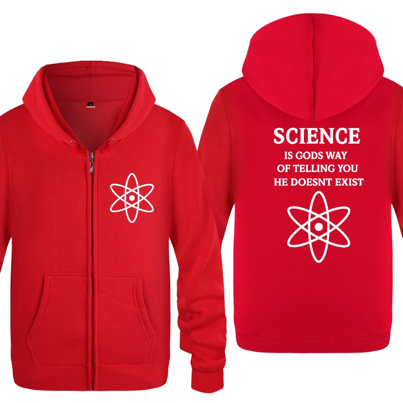 HOY BAT SCIENCE IS GODS-Atheism Atheist religion толстовки мужские мужские флисовые толстовки с капюшоном на молнии кардиганы - Цвет: HOY BAT