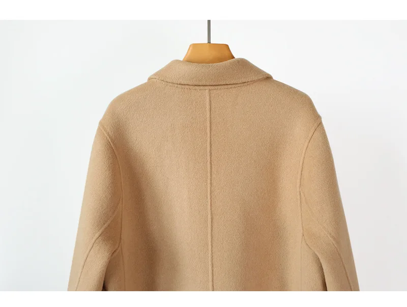 Winter New Korean Women Pure Wool Coat X-Long Handmade Double-Sided Wool Coat with Belt for Women 3 Colors