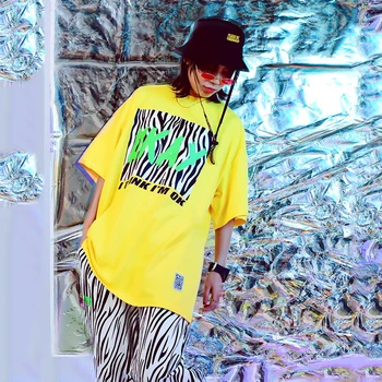 

Popular Hip Hop Dance Clothes For Kids Short Sleeve Tops Hiphop Pants Adult Jazz Dance Costumes Stage Street Dancewear DQS4160