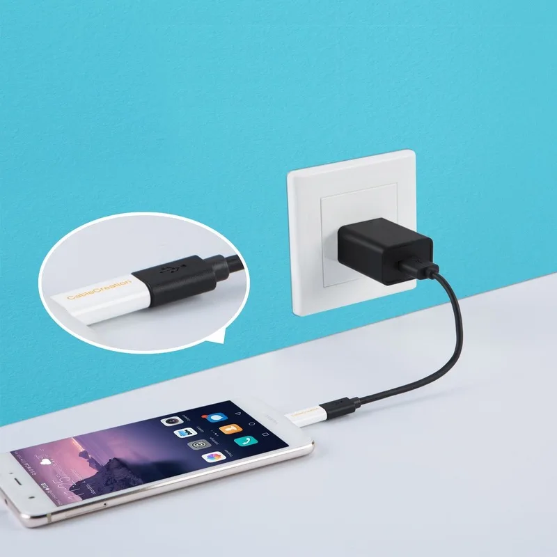 Адаптер USB C к Micro USB, адаптер usb type C конвертер Micro USB к USB-C с резистором 56 K, совместимый с samsung S8/S9