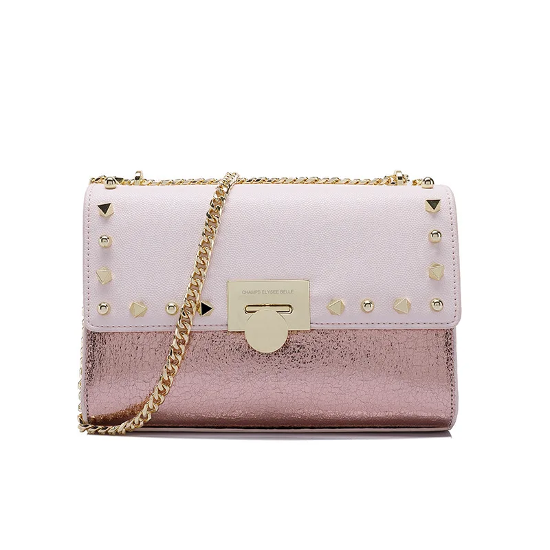 2019 FASHION Classic Casual Tote Chain Small Square Package Woman Messenger Single Shoulder Rivet crossbody bags for women |