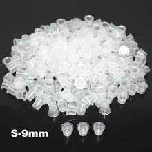 1000 шт S-9mm тату Чернила чашки пластиковая шапочка для татуажа бровей Макияж Пигмент пудреница контейнер с крышкой одноразовые татуировки аксессуары