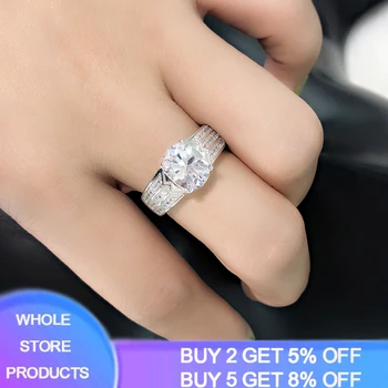

YANHUI Oval Finger Ring Band Dazzling Brilliant 3.0CT Lab Diamond Silver 925 Ring Classic Wedding Anniversary Gift For Wife&Girl