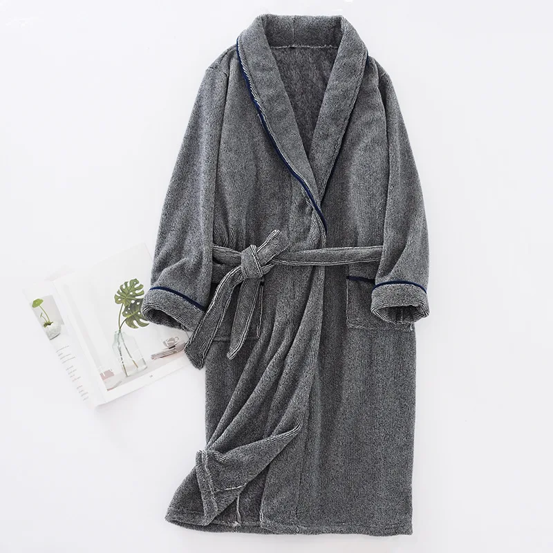MECHCITIZ Зимний толстый фланелевый мужской домашний халат, Мужская одежда для сна, осенняя Пижама, халат, пижама, теплая Пижама