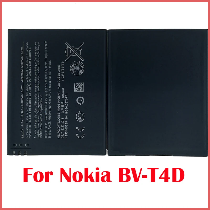 100% Оригинальный 3340 мА/ч BV T4D/BVT4D батарея для Nokia Microsoft Lumia 950 XL CityMan 940 RM 1118 1116 1085