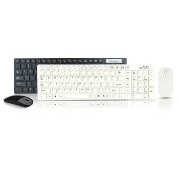 

High Quality Ultra thin White 2.4G Cordless Wireless Keyboard + Optical Mouse Protable Wirless Keyboard Mouse Combos New Z0211