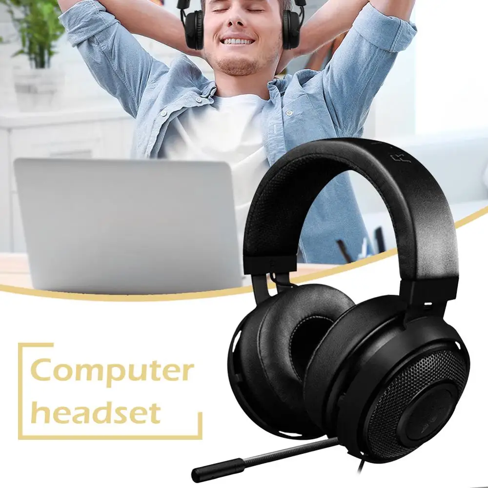 Универсальные наушники razer Kraken V2 3 цветов 3,5 мм, проводные наушники с шумоподавлением, игровая гарнитура с микрофоном