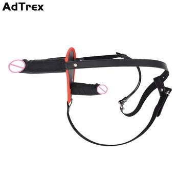 Double Penis Dildo Double Ended Strapon Ultra Elastic Harness Belt Strap On Dildo Adult Sex Toys for Woman Couples Sex Products 2
