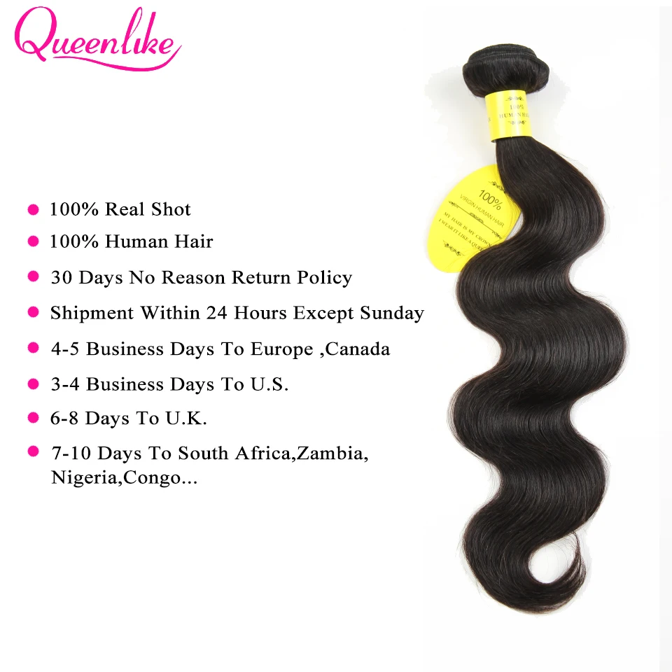 One Bundle Brazilian Body Wave QueenLike 100% Human Hair Non Remy Double Weft Brazilian Hair Weaving Bundles One Bundle Brazilian Body Wave QueenLike 100% Human Hair Non Remy Double Weft Brazilian Hair Weaving Bundles