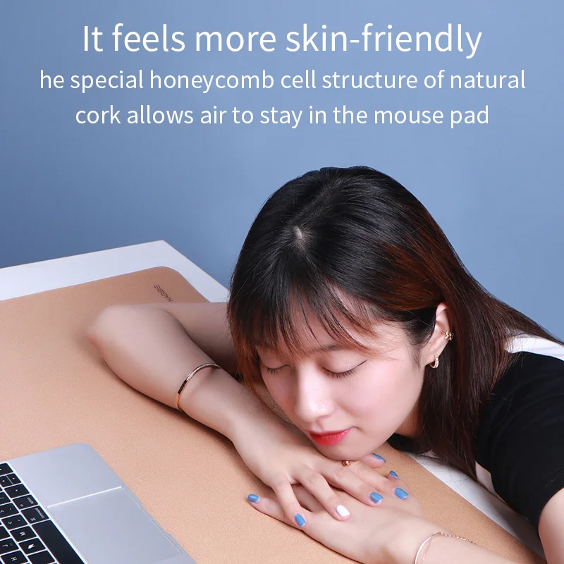 Hagibis Mouse Pad Large Natural Cork Desk Pad Gaming Anti-slip Waterproof Desk Mat Protector keyboard for PC Laptop