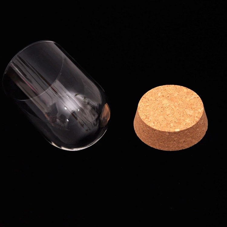 Fenteer Pack of 4 Small Clear Glass Dome Cover Cloche with Cork Base 10x6.5cm