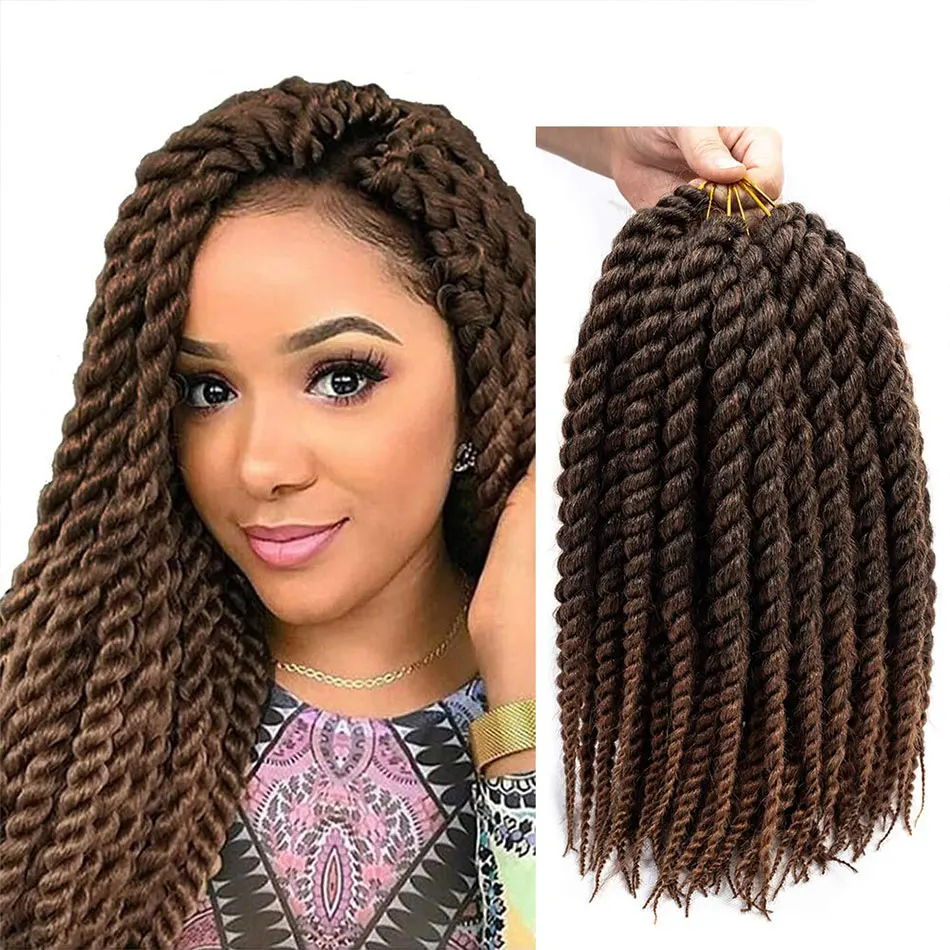 

Havana Mambo Twist Crochet Hair Braids Senegalese Twist Crochet Braiding Hair Marley Braid Extensions Women's Hair For Sale