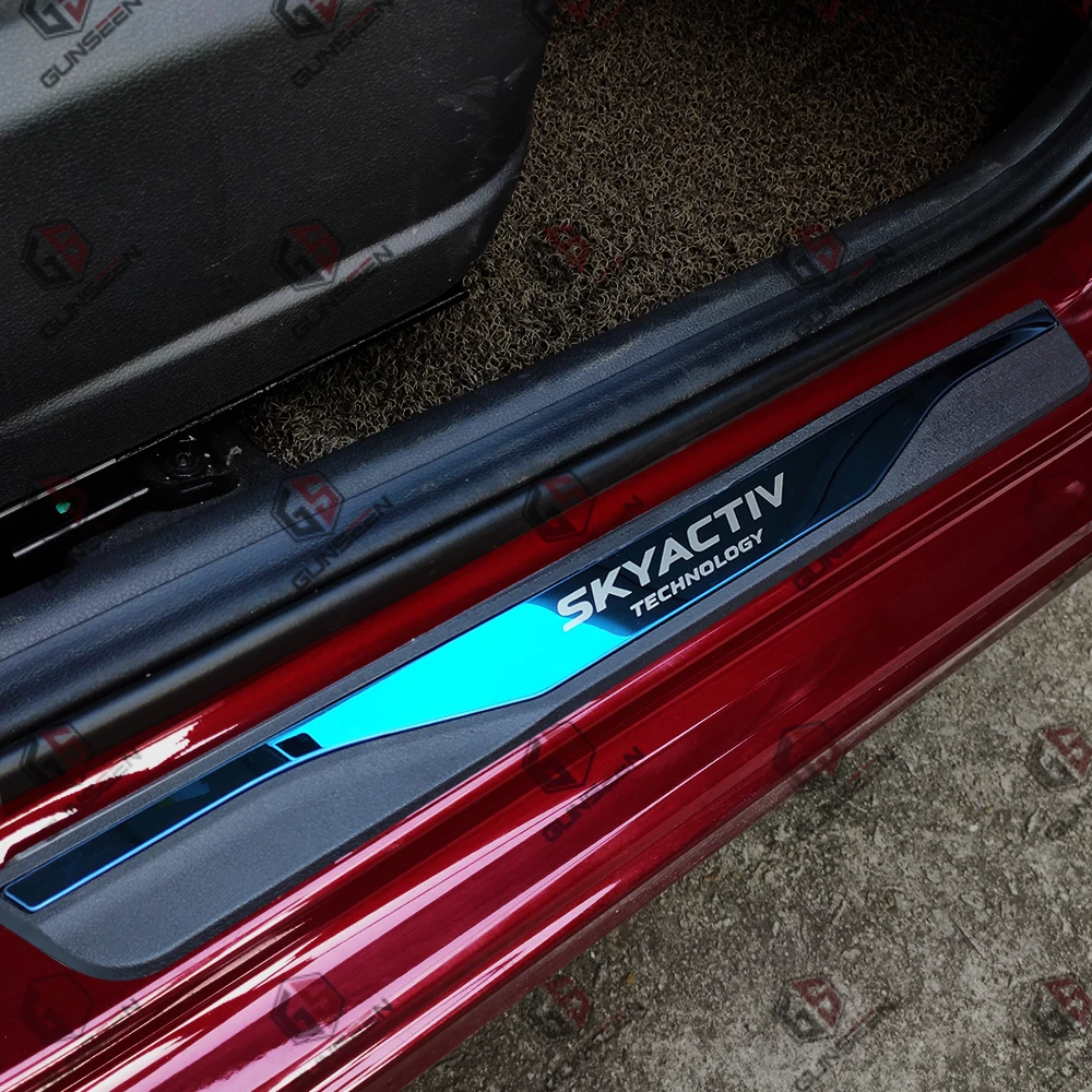

Auto Accessories For 3 6 CX5 Door Sill Pedal Trim Scuff Plate Guard Protector Cover Car Threshold Styling Sticker 2014 2017 2020