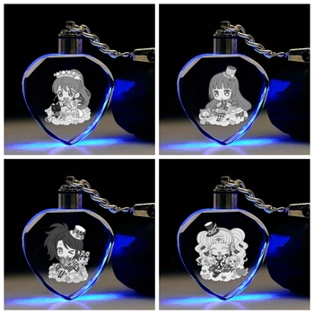 

COSANER Pripara Heart shaped Anime LED Key Chains Keyring Crystal Toy Keychain Light Keyholder Unisex Customized Gifts