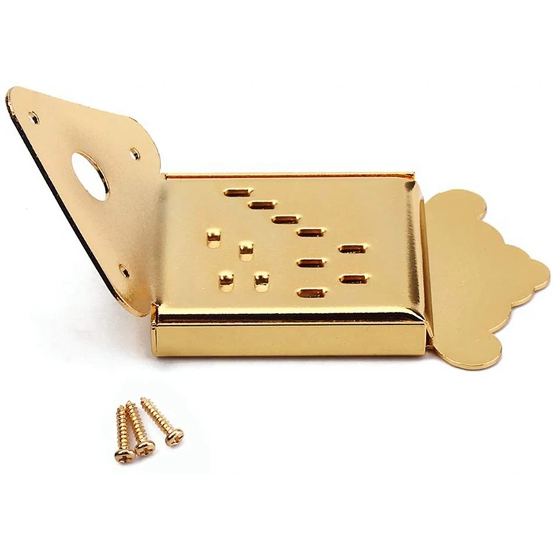 1Pcs Golden Mandolin Tailpiece Bridge with Mounting Screw for Guitar Mandolin Suit for Mandolin 8/10/12 Loop-End Strings 3-6 Str
