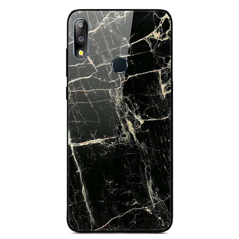 1 Для Asus Zenfone Max Pro M2 ZB631KL чехол из закаленного стекла с принтом для задней крышки, Твердый чехол для Asus ZB631KL мягкий полиуретановый край чехол для телефона - Цвет: 1