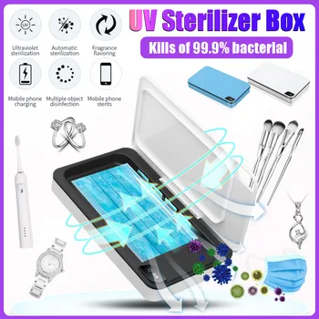 

UV Light Face Mask Sterilizer Box Anti Bacteria Ultraviolet Ray Disinfection for Jewelry Watch Phone Aromatherapy