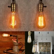 Ретро лампа ST64 25 Вт/40 Вт/60 Вт винтажная лампа Эдисона E27 Лампа накаливания спиральная/вертикальная лампа накаливания праздничный светильник для домашнего декора