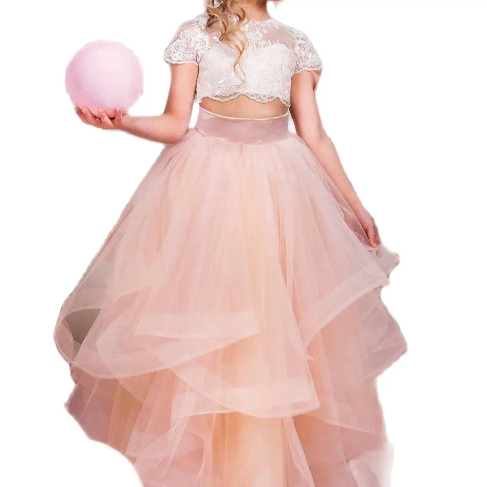 lovely-pink-two-piece-girls-pageant-dress-festa-di-compleanno-con-giacca-in-pizzo-per-eta-6-7-8-9-10