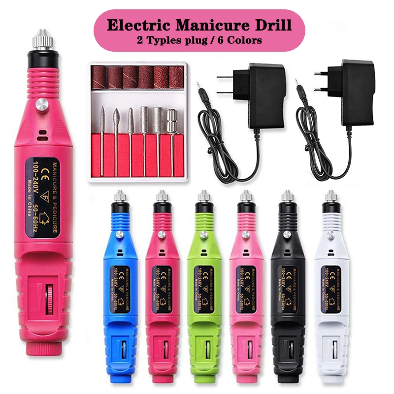 

Electric Nail Drill Machine Kit Milling Cutter For Manicure Portable Nail Art Pen Nail File Professional Pedicure Equipment Tool