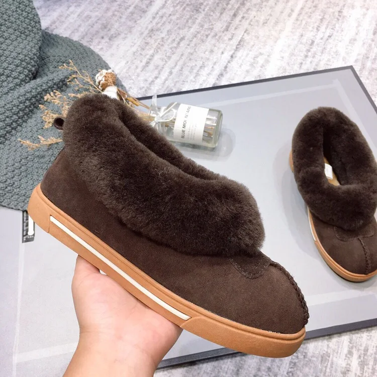 Женские зимние ботинки; botas femininas; теплые шерстяные ботильоны для женщин; зимние ботинки на натуральном меху; обувь на платформе