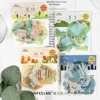 

40pcs/lot Creative Four Season Sticker Paper Decoration Diary Album Label Sticker Scrapbooking