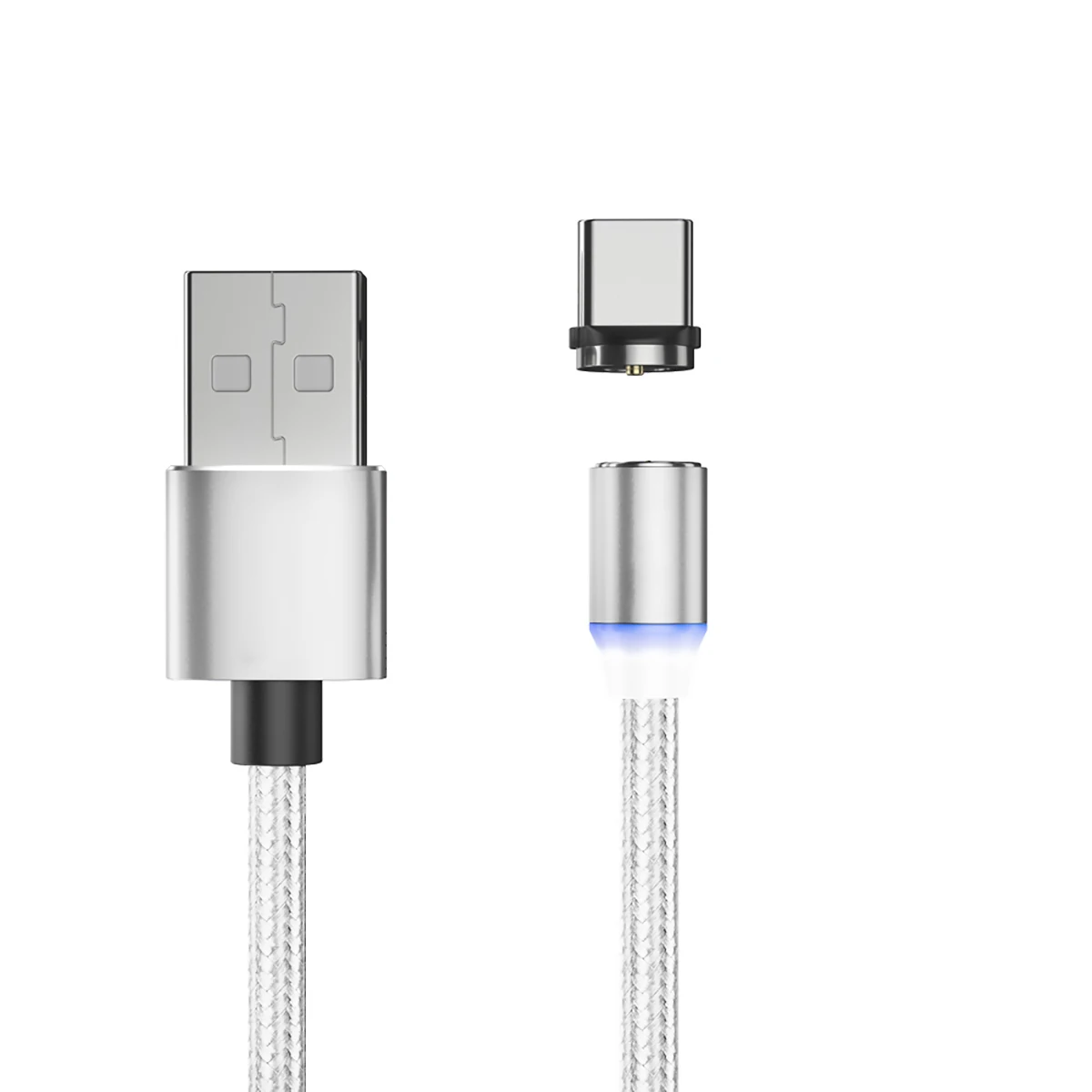 VANLEAD Магнитный USB кабель type-C Iphone зарядное устройство Micro Usb кабель для Iphone Xr Oneplus 6t samsung S9 Xiaomi Redmi Note 8 Pro - Цвет: Silver for type C